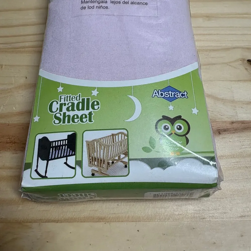 Abstract Fitted Cradle Nursery Sheet Pink Cotton Knit 18X36